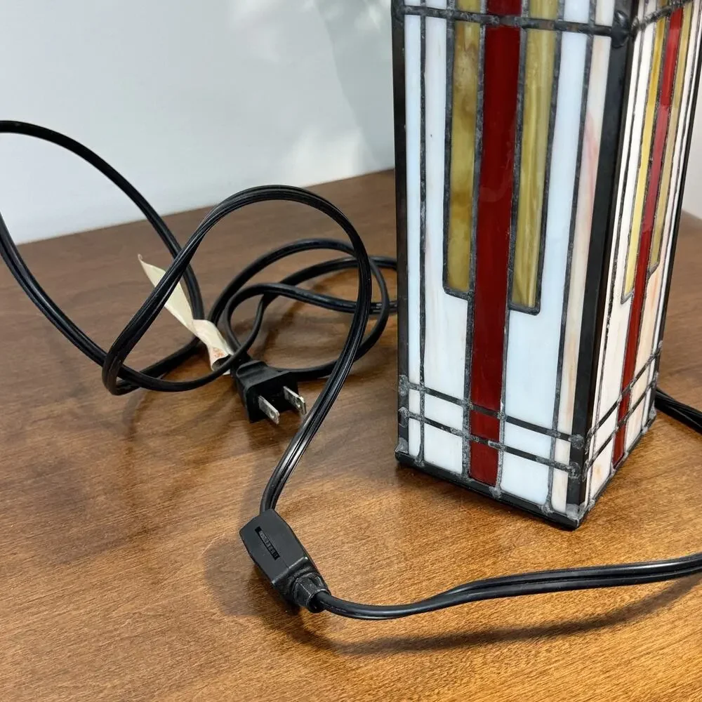 Mission Style Stained Glass Table Lamp Prairie Arts & Crafts Frank Lloyd Wright